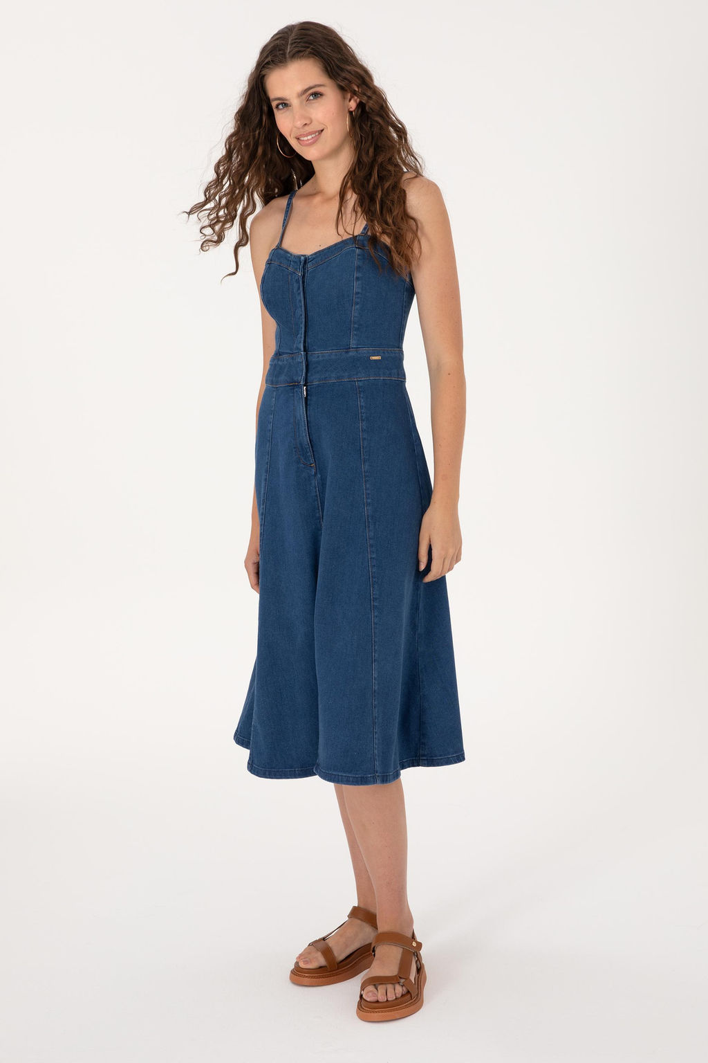 Kad_n Mavi Midi Boy Y_rtma_l_ Jean Elbise Sepette S_rpriz _ndirim - U.s. polo assn фото 3