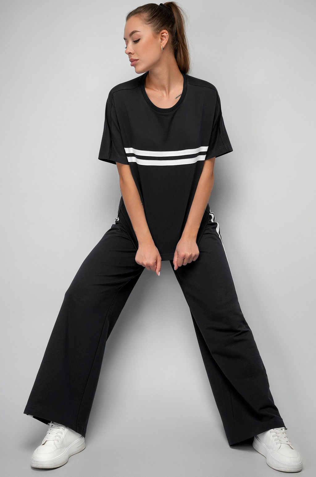 Женский костюм оверсайз из футера двухнитки Happyfox  фото 13