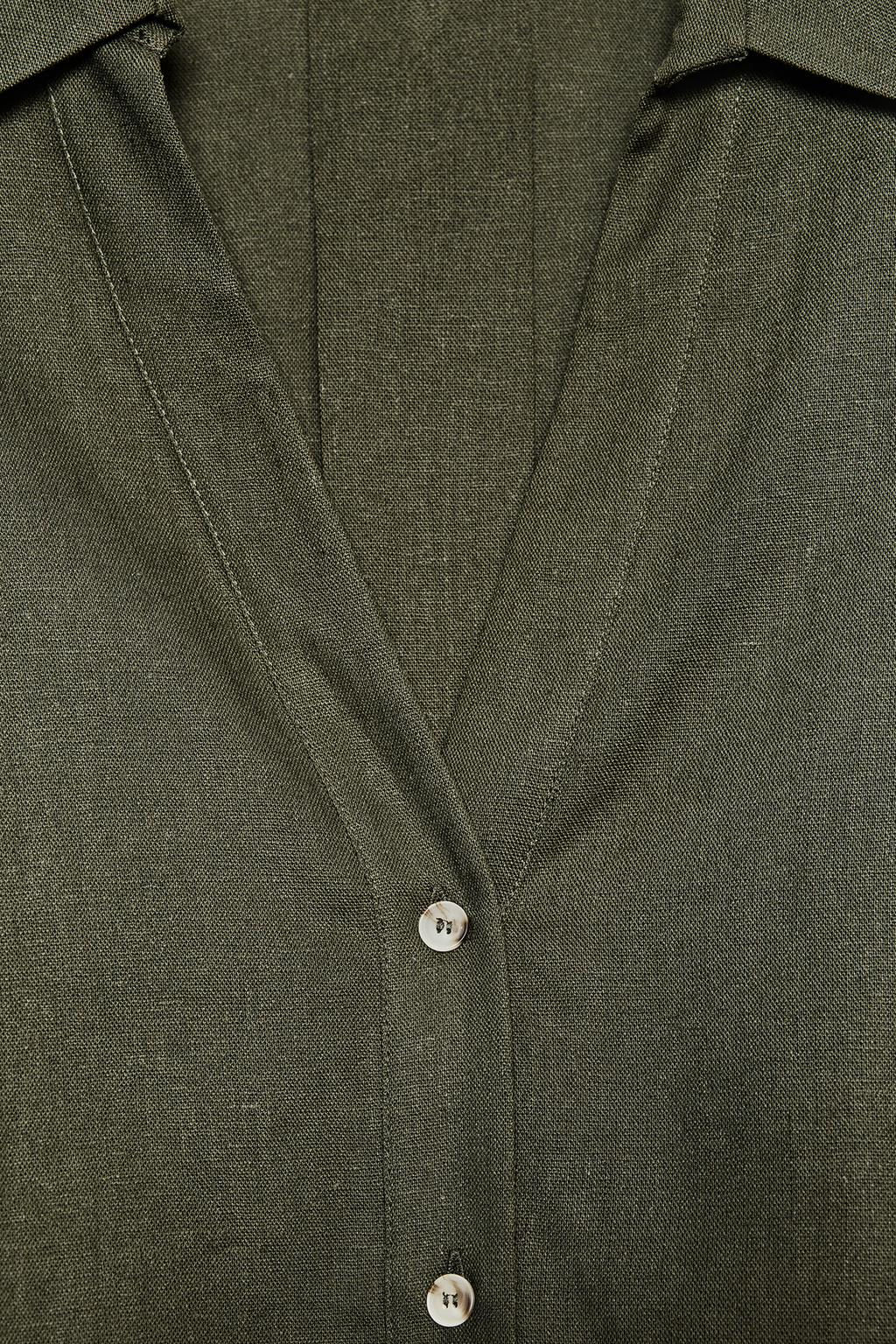 WIDE-SLEEVE LINEN BLEND SHIRT - Zara фото 37