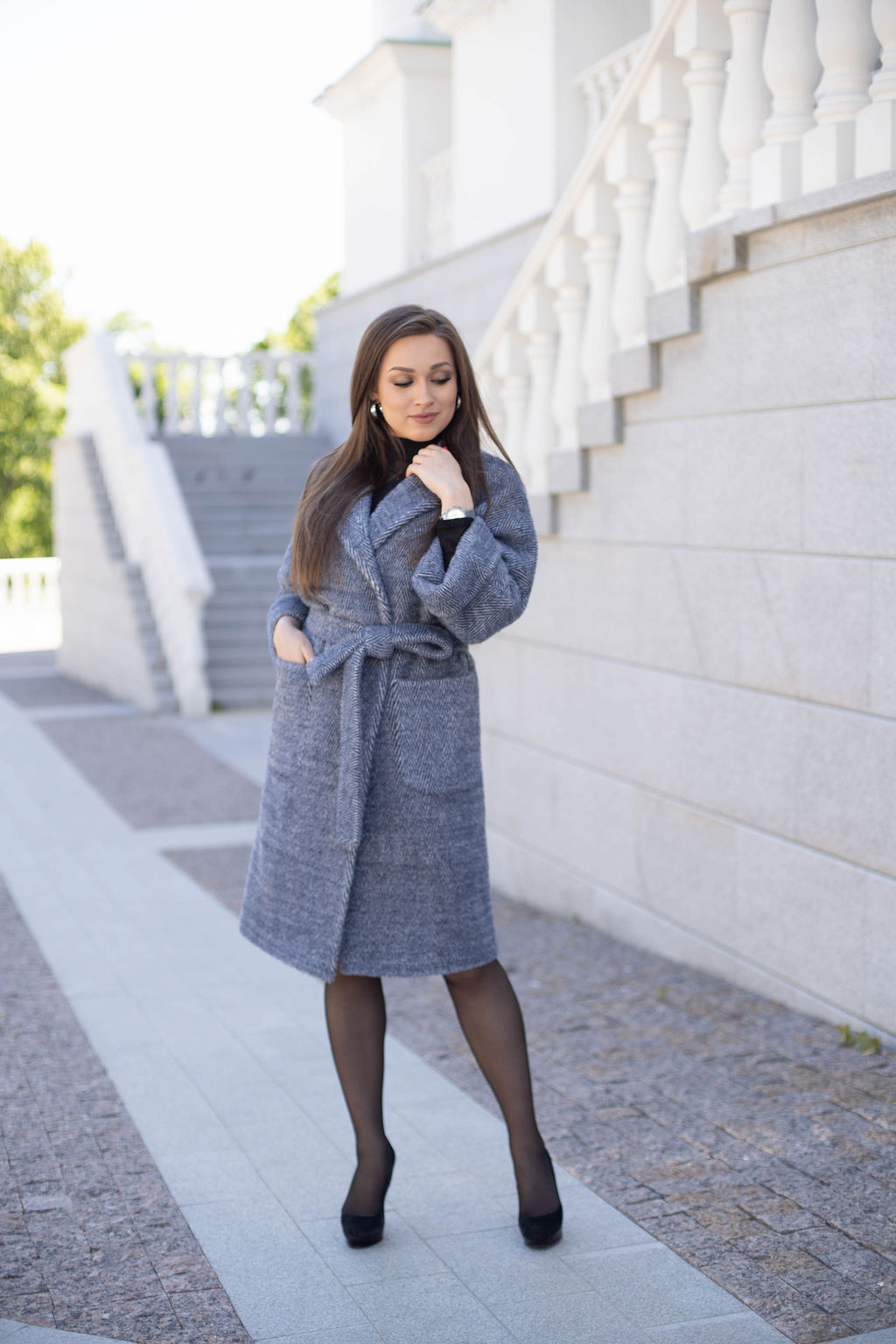 Пальто женское демисезонное 20905 (беж./клетка) - Kankan фото 51