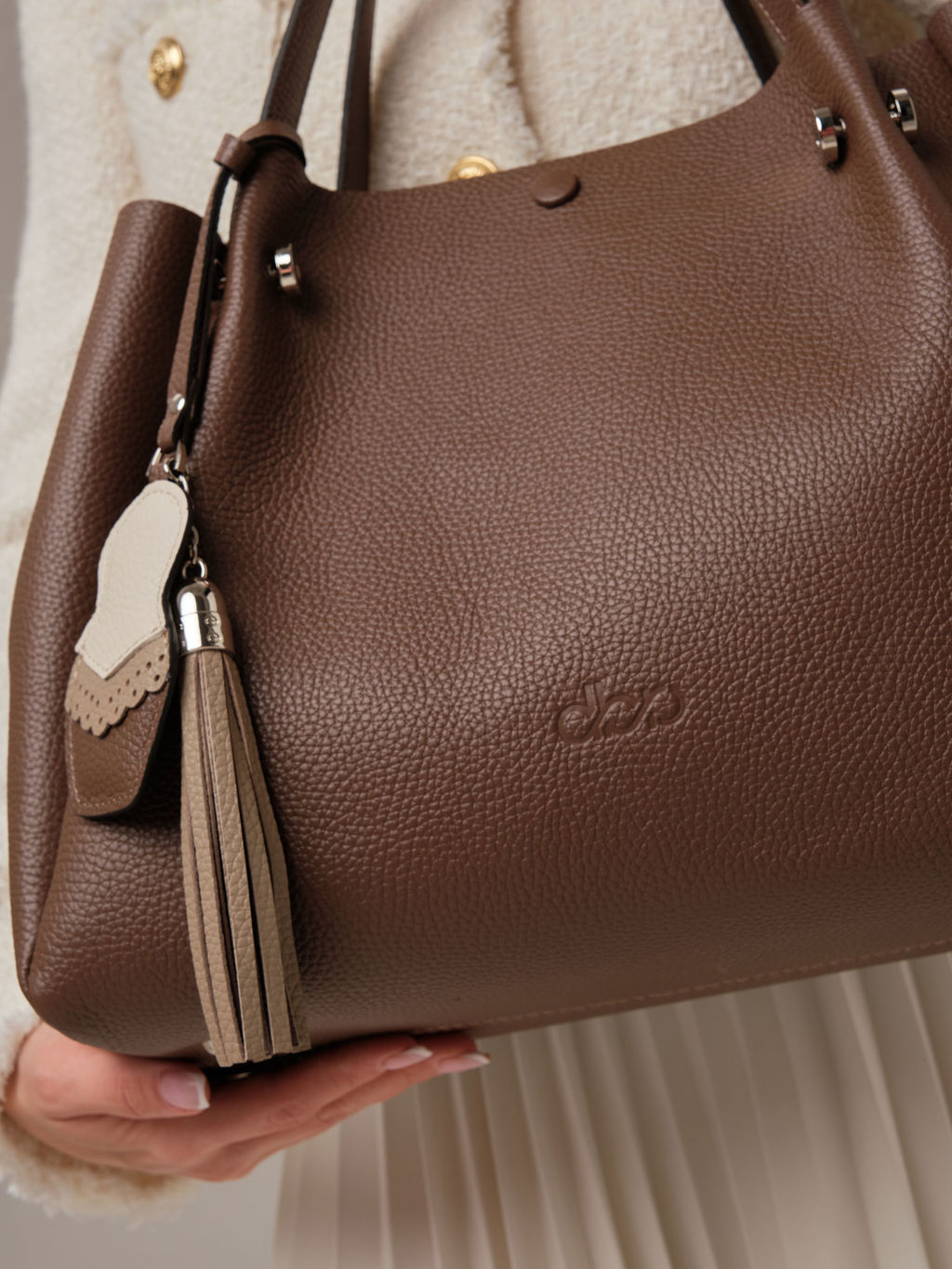 Кожаная сумка Vasilisa DBR 31210 коричневый какао  фото 8