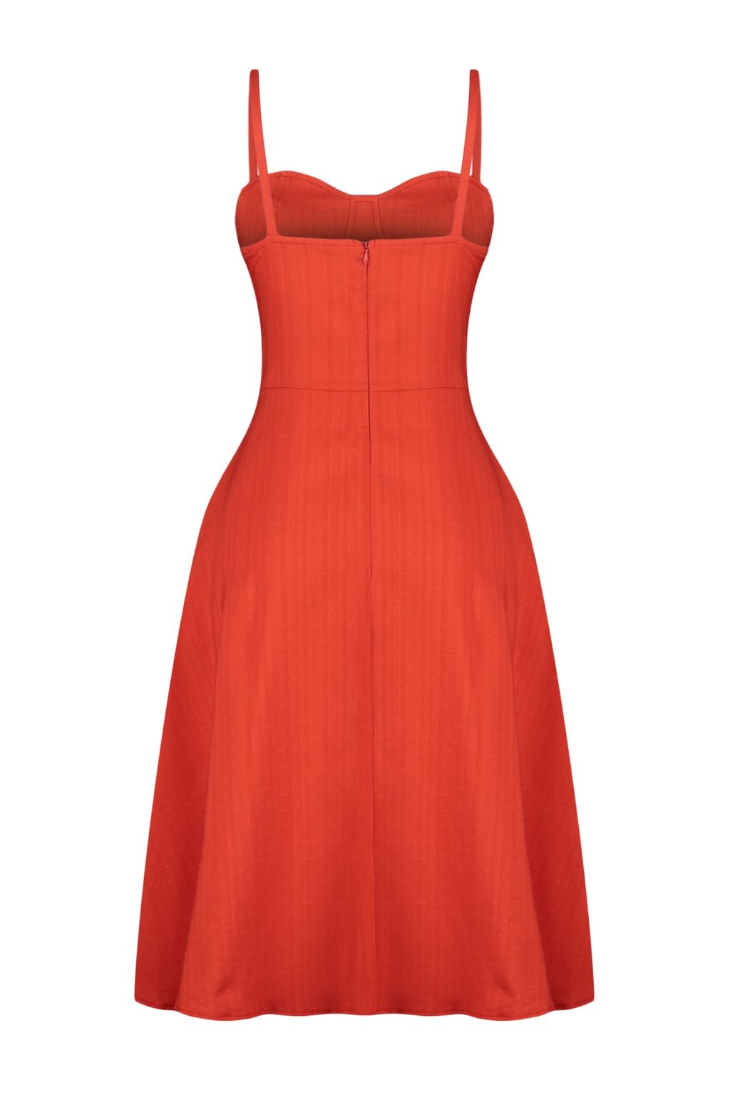 TRENDYOLMILLA Zumrut Yesili Belden Ac?lan Keten Gorunumlu Midi Dokuma Elbise TWOSS23EL00378  фото 8