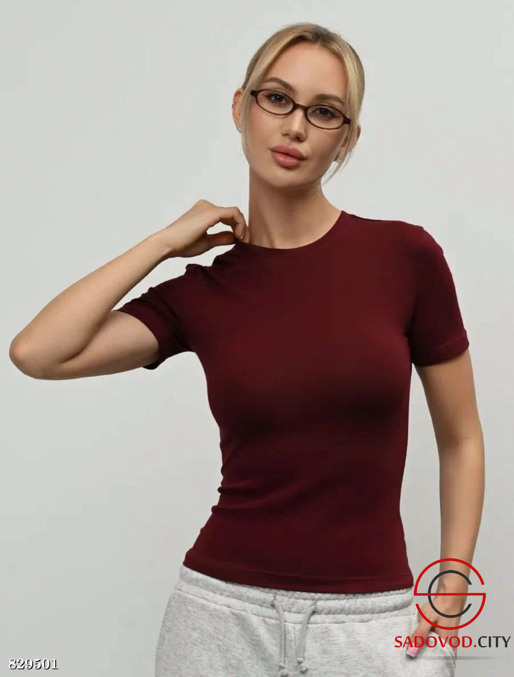 Футболка женская однотонная