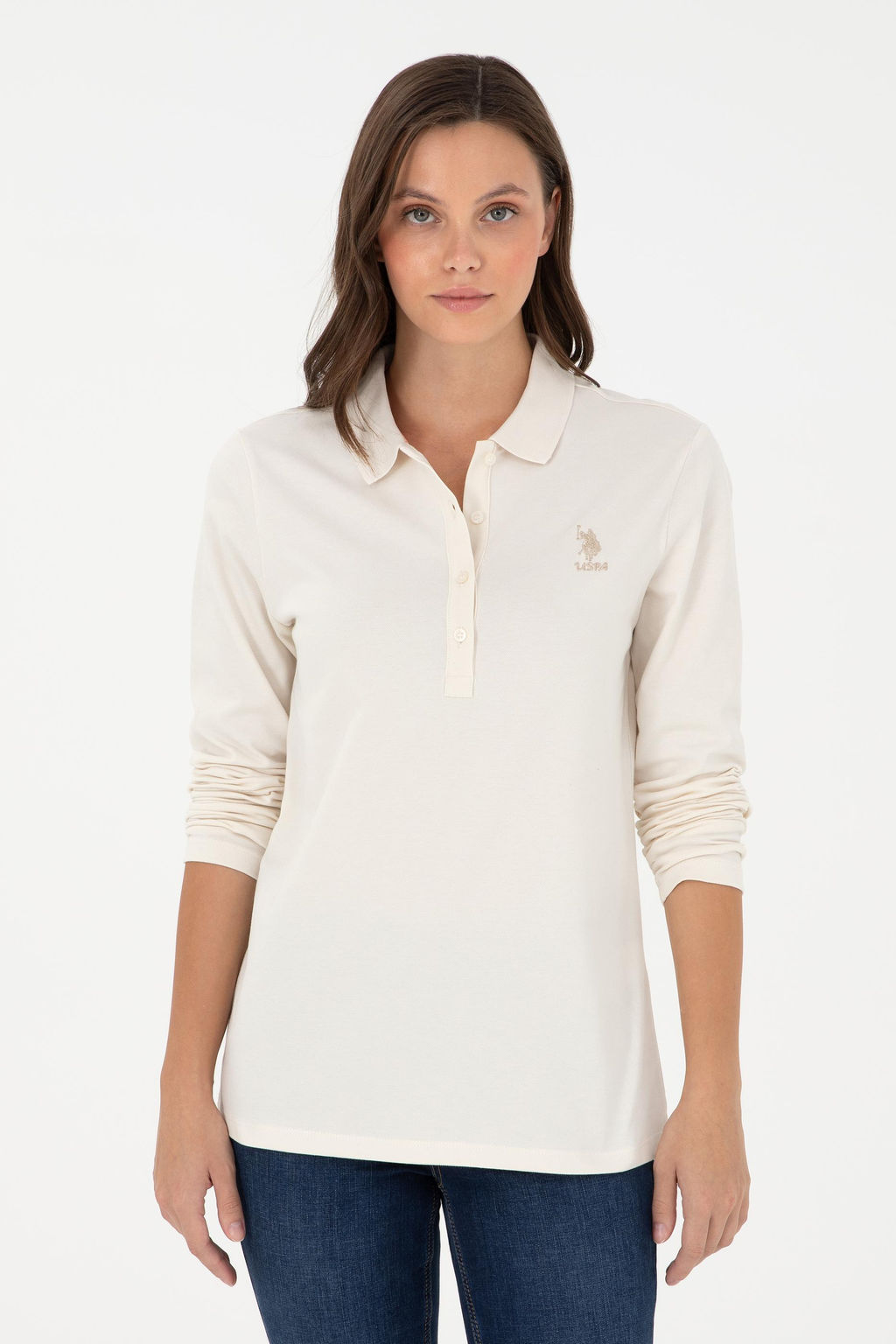 Свитшот женский U.S. Polo Assn кремовый  фото 8