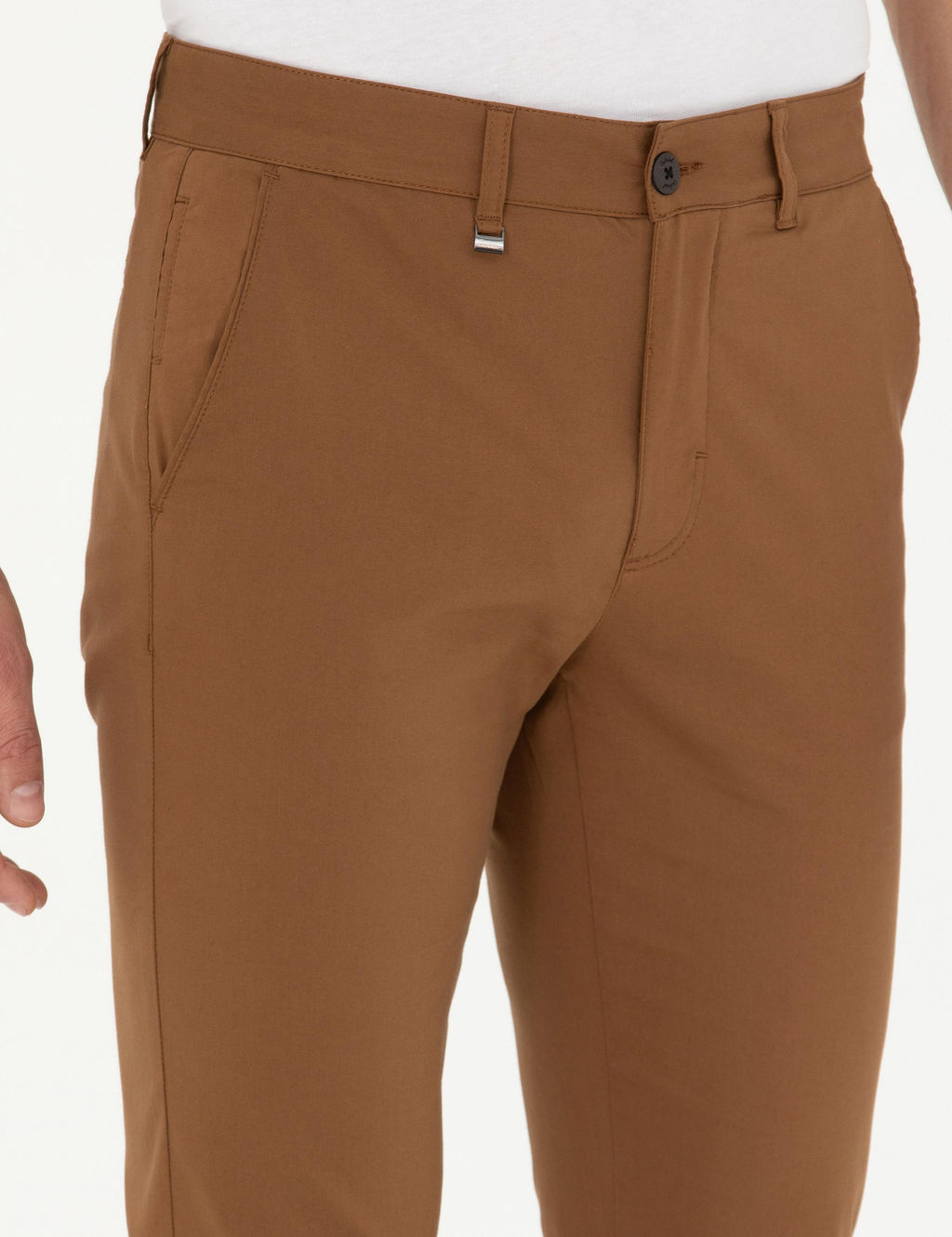 Коричневые брюки из плотной ткани морковного кроя - Cacharel фото 5