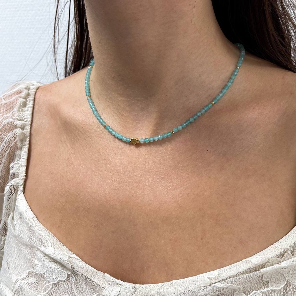 Колье со вставкой "Сердце" из Амазонита