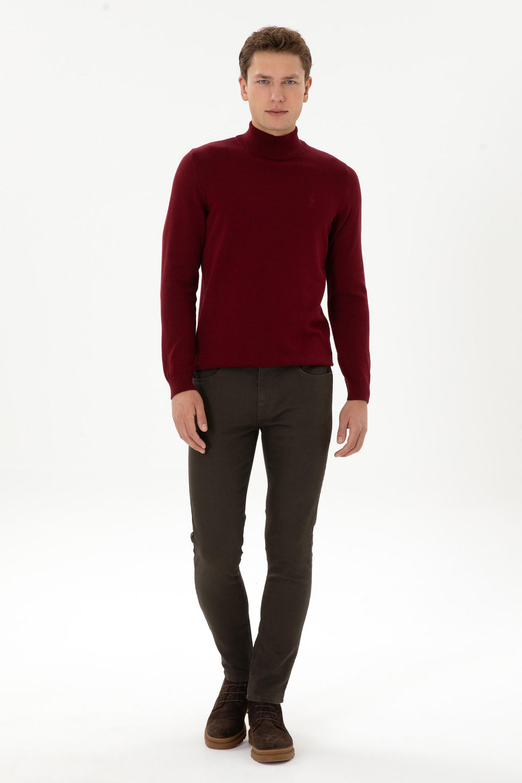 Erkek Kahverengi Slim Fit Jean Pantolon