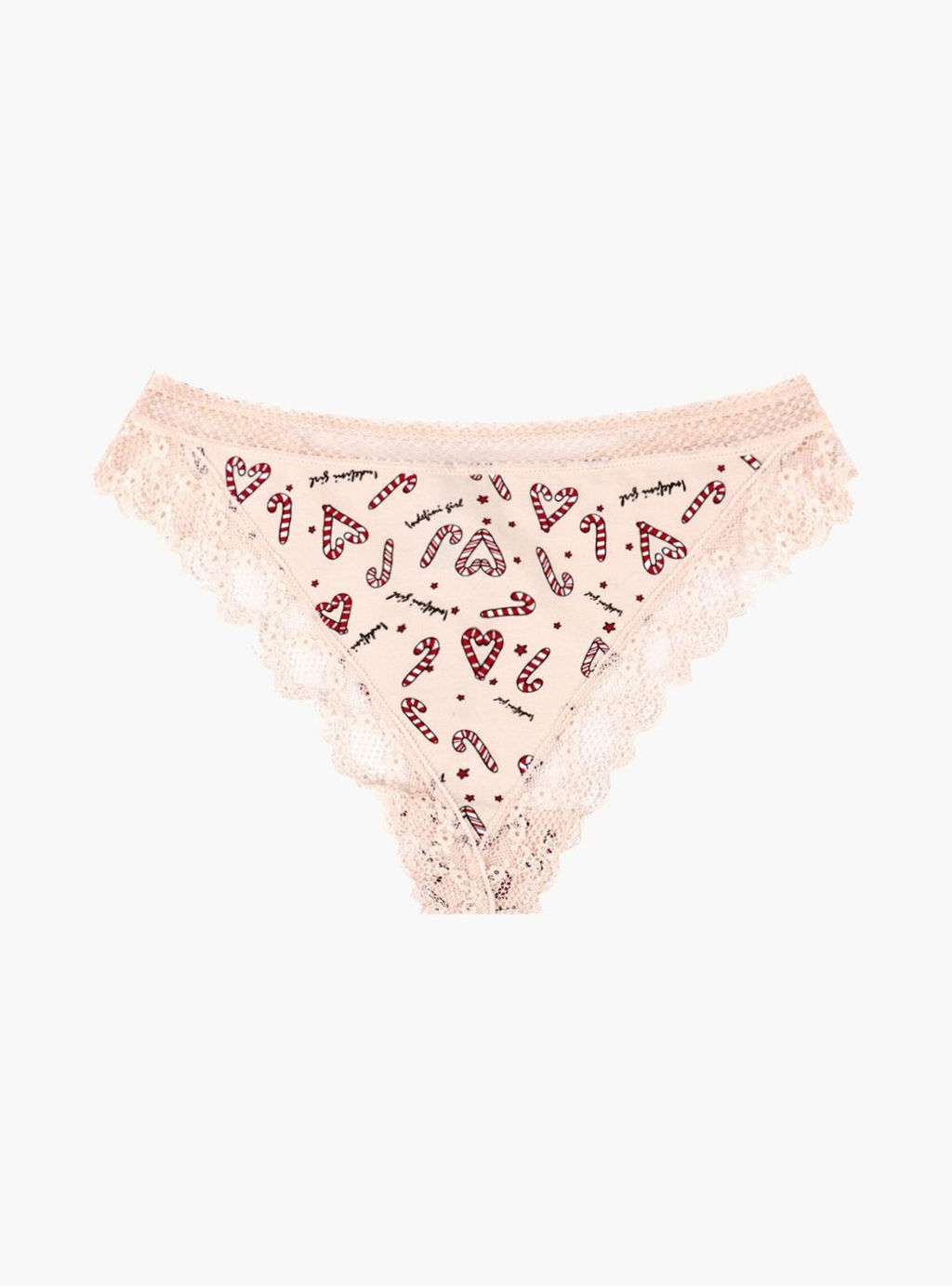 Трусы Indefini стринги бежевые с кружевом хлопок с эластаном фото 3