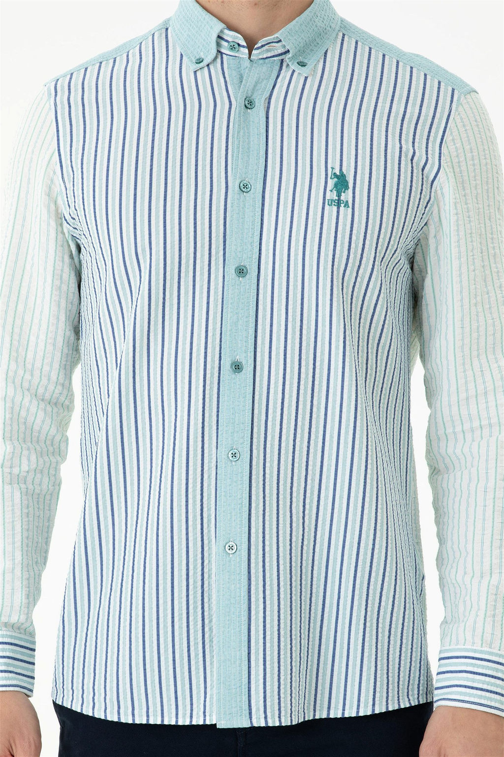 Мужская мятная рубашка с длинным рукавом - U.s. polo assn фото 6