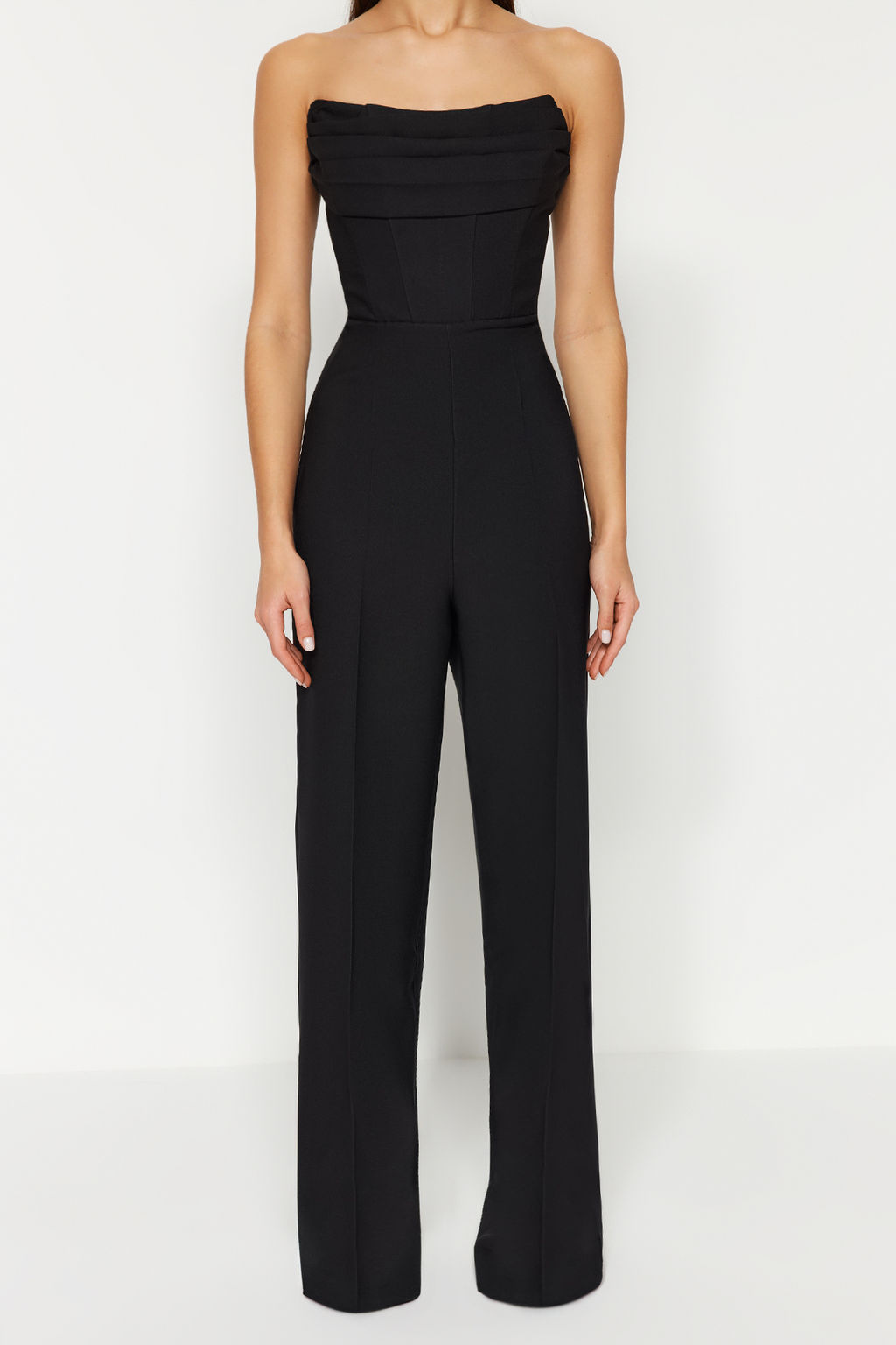 TRENDYOLMILLA Siyah Korse Detayl? Dokuma Tulum TPRSS24TU00002  фото 4