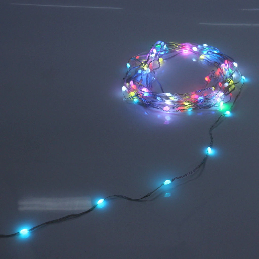 Гирлянда для дома НИТЬ-SMART 10 м 100 ламп LED, прозрачн.пров, более 200 реж, управление с телефона, IP-40, RGB (USB)