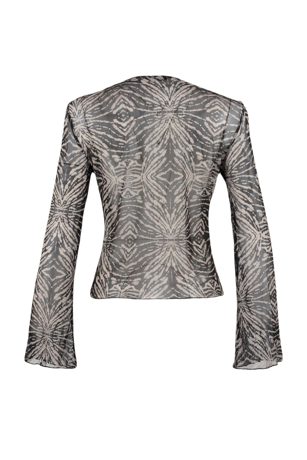 Trendyolmilla Siyah Desenli Baglama Detayl? Tul Esnek Orme Bluz TWOSS23BZ00139  фото 15