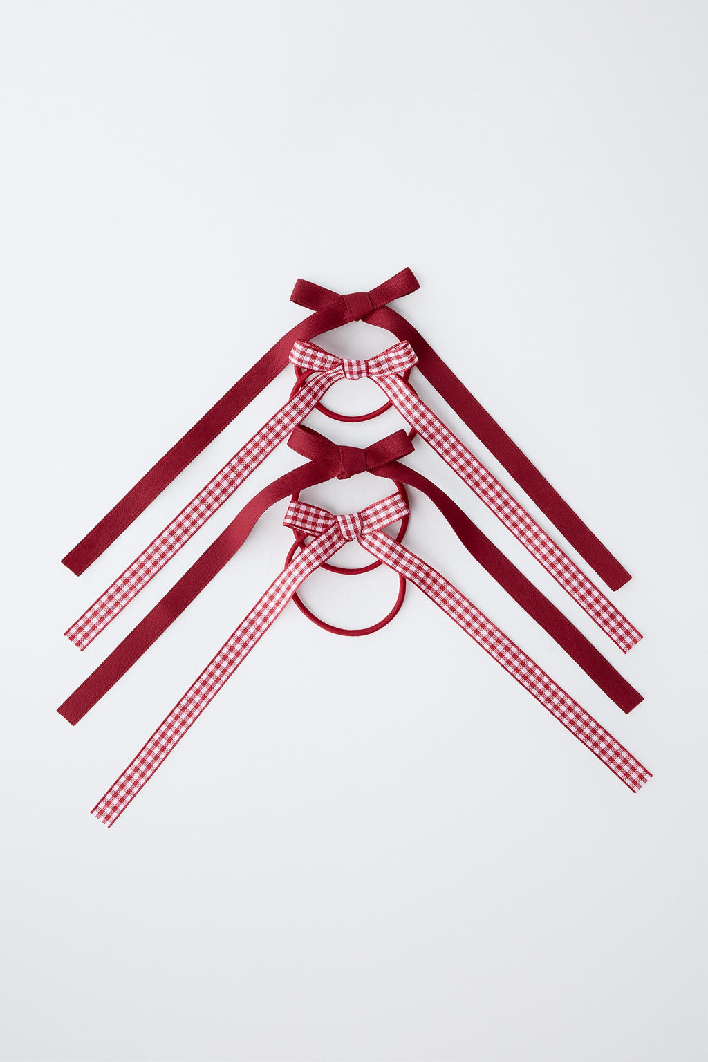 4-PACK OF GINGHAM CHECK HAIR BOBBLES WITH BOWS - Zara фото 4