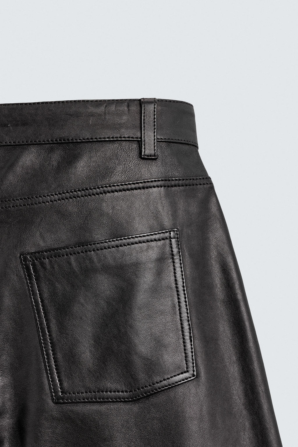LEATHER SLIM FIT TROUSERS - Zara фото 10