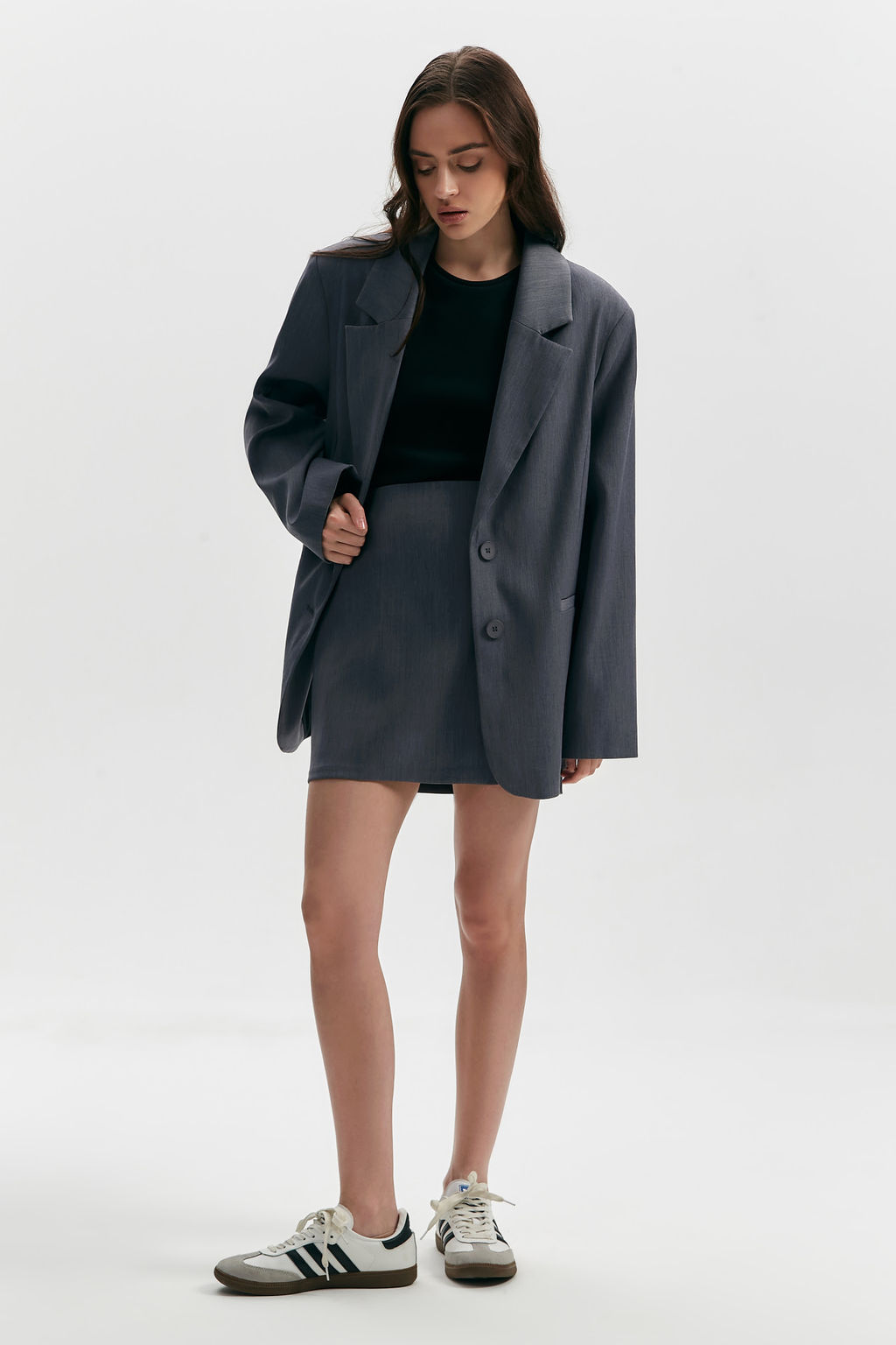 Жакет оверсайз с эффектом меланж - Mollis фото 5