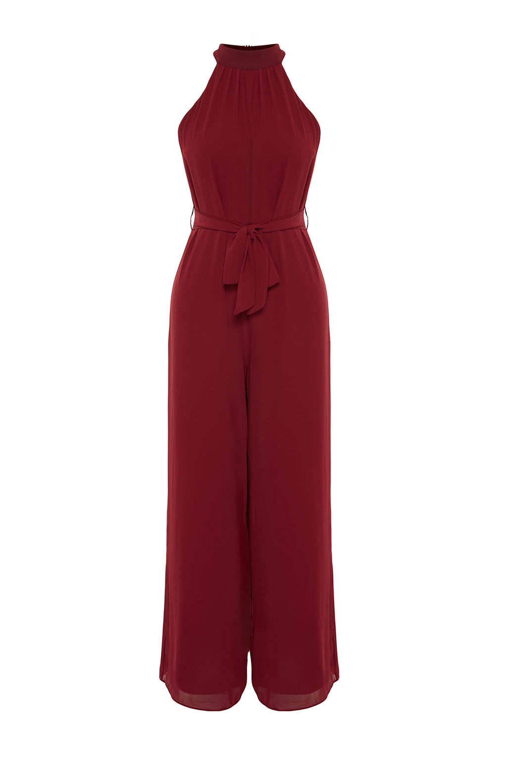 Bordo Kusakl? Maxi Sifon Astarl? Dokuma Tulum TWOSS23TU00093