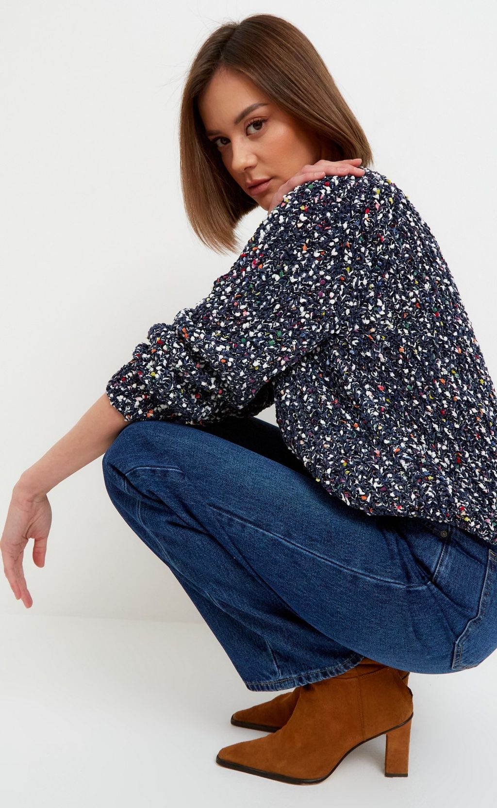 Джинсы F022-0152 d.blue - Fine joyce фото 7