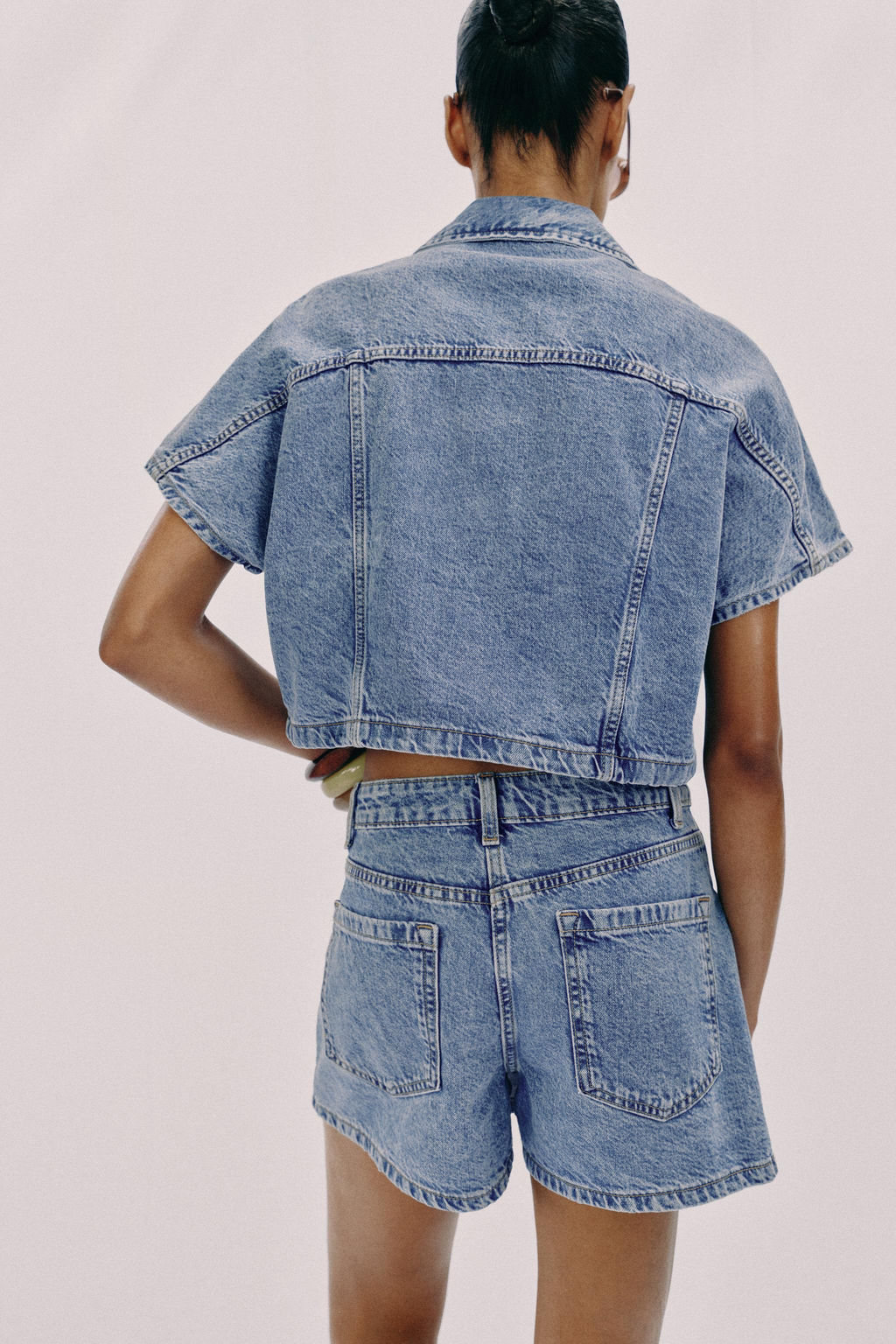 CAMISA Z1975 CORTA DENIM / Azul medio - Zara фото 6