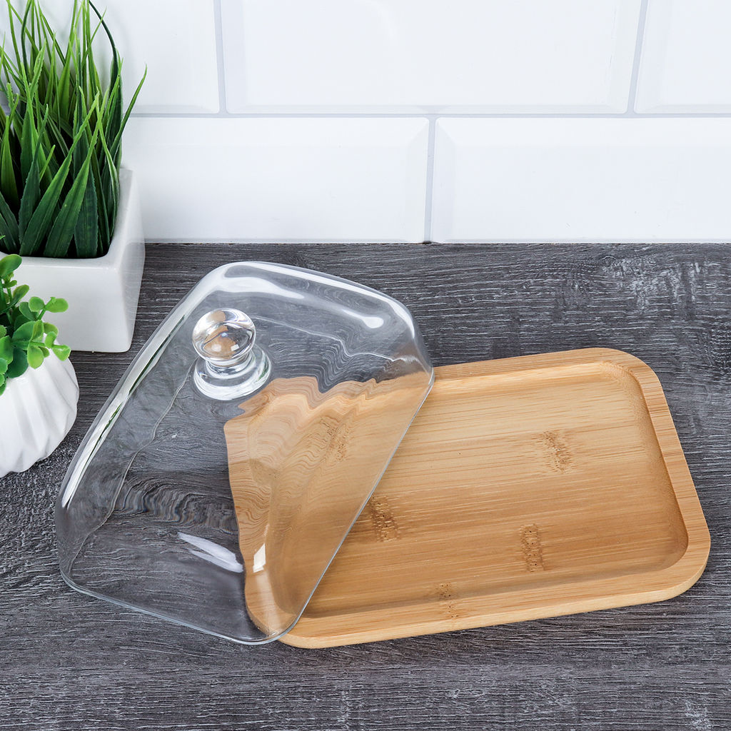 Масленка 18,5 см / LFY-KT251-2 /уп 24/* на деревянной подставке