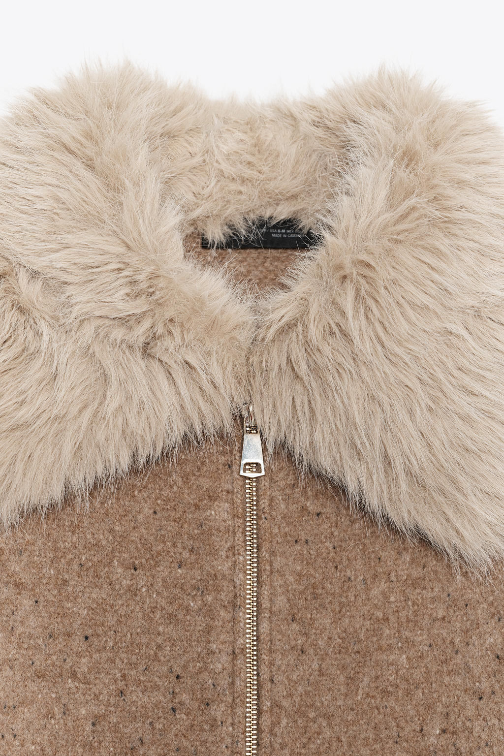 100% WOOL FAUX FUR LAPEL JACKET - Zara фото 7