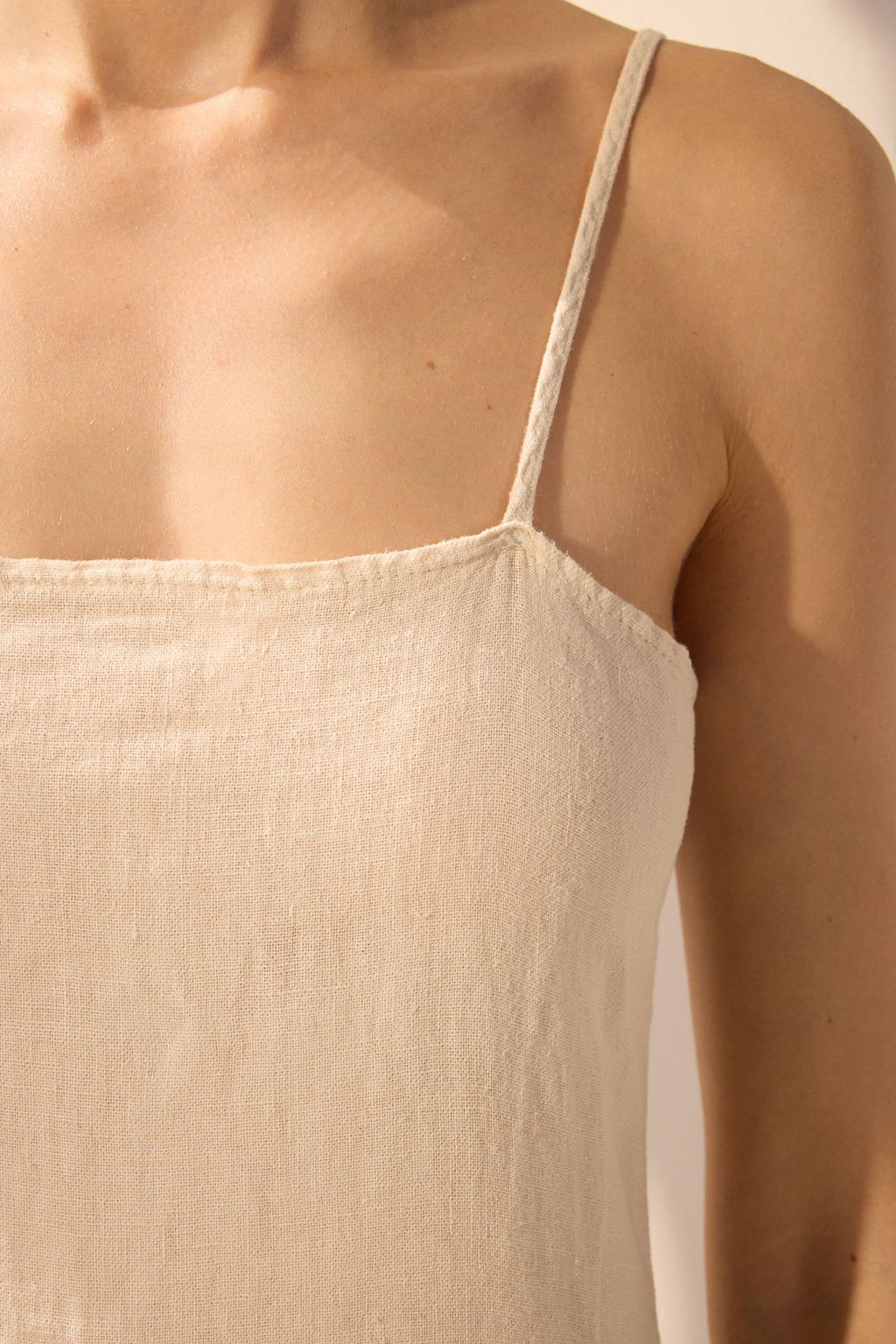 Trendyolmilla Bej %100 Keten Basic Midi Elbise TWOSS25EL00606  фото 11