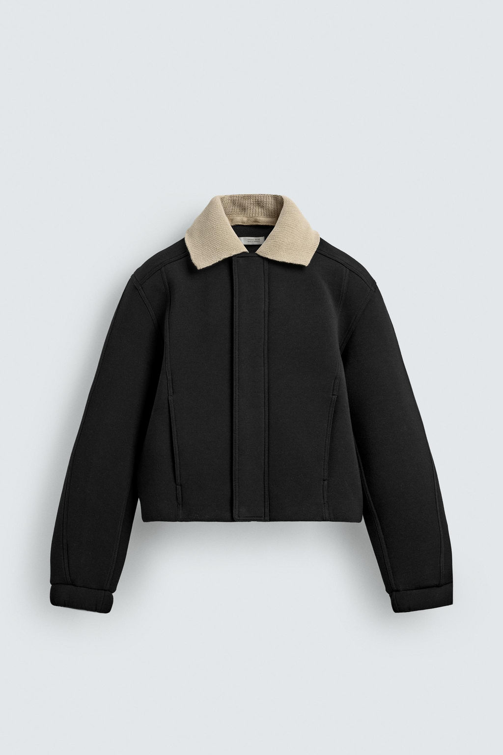 NEOPRENE-EFFECT JACKET WITH CONTRAST COLLAR - Zara фото 17