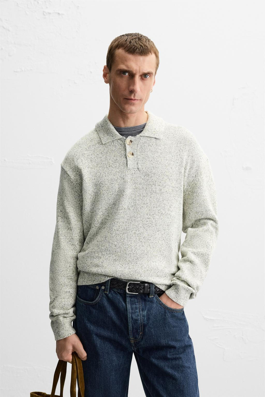 TEXTURED KNIT POLO SHIRT - Zara фото 2