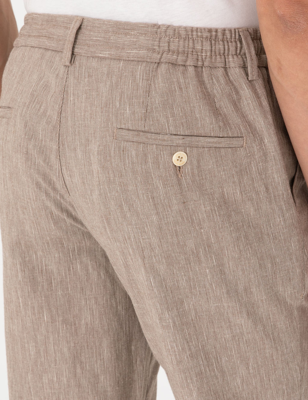 A__k Kahverengi Ex. Slim Fit Keten Kar___ml_ Pantolon