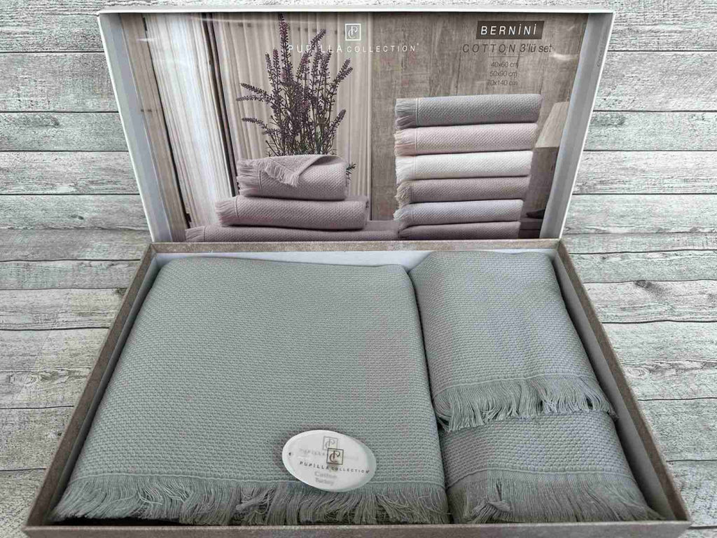 Набор полотенец Pupilla BERNINI хлопок (3 шт) (40*60,50*90,70*140) серый