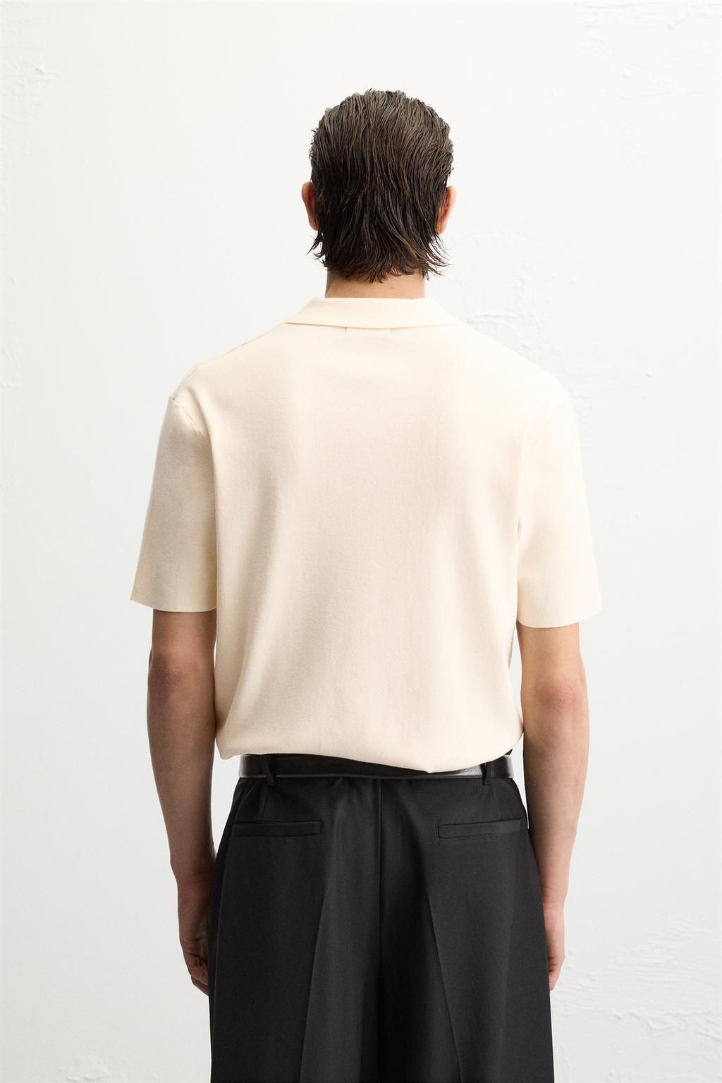 VISCOSE BLEND KNIT POLO SHIRT - Zara фото 3