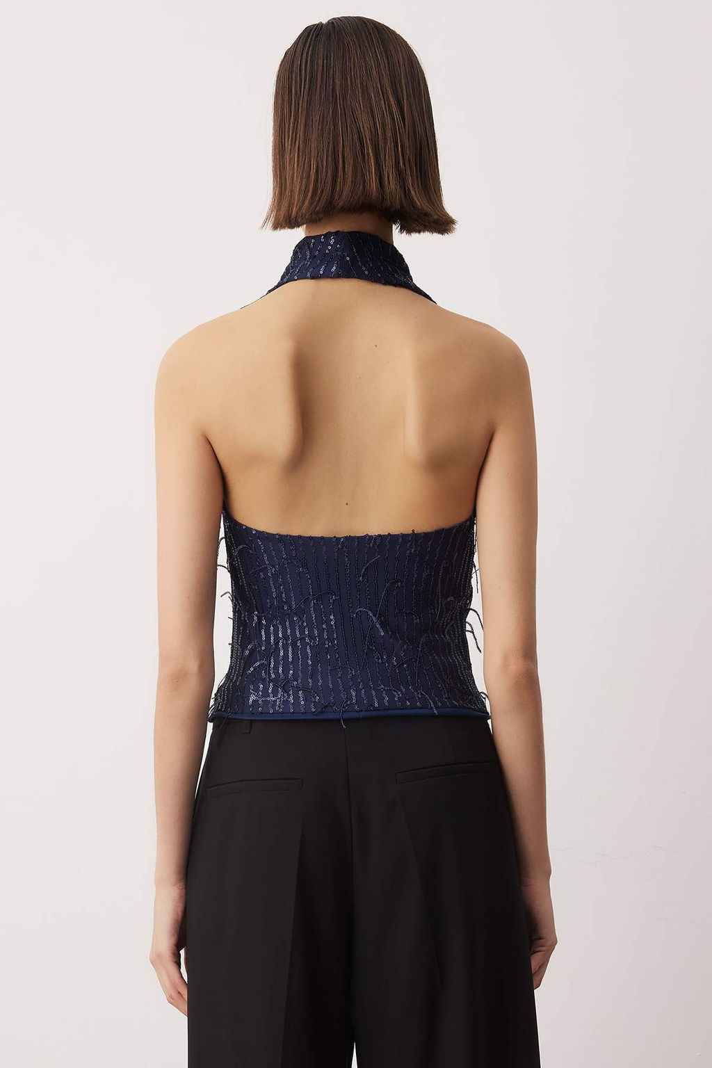 Siyah Degaje Yaka Sacakl? Payet Party Bluz TPRAW26BZ00064 - Trendyolmilla фото 10