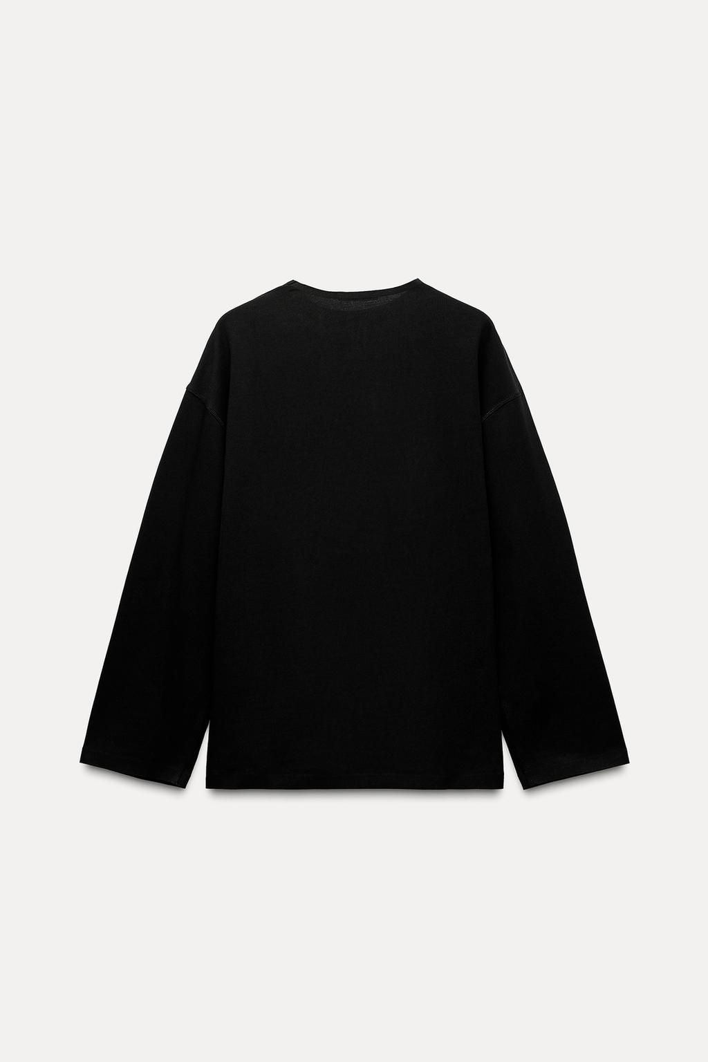 LONG SLEEVE COTTON T-SHIRT - Zara фото 6