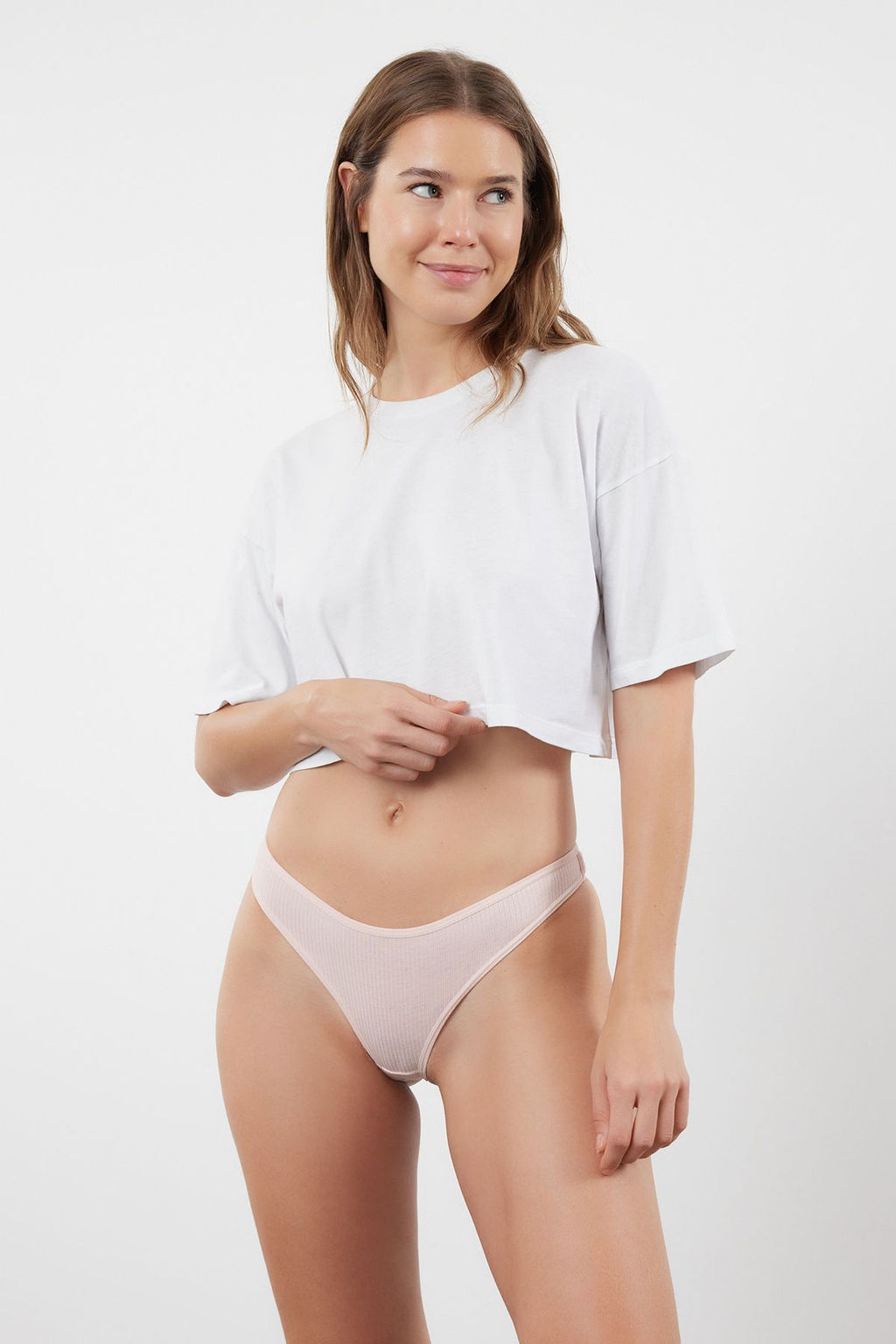 TRENDYOLMILLA Cok Renkli 5li Paket Fitilli Tanga Orme Kulot THMSS24KU00045  фото 3