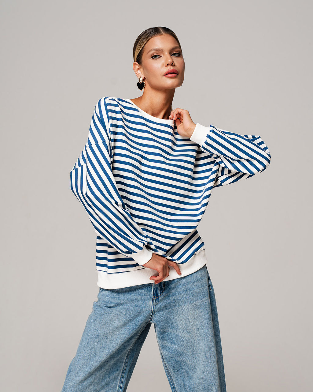 СВИТШОТ ХЛОПКОВЫЙ ПОЛОСАТЫЙ 90.6.2 - Sahar art lab фото 4