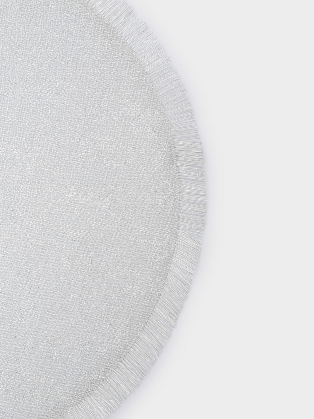 Салфетка под приборы, 38 см, ПВХ/полиэстер, круглая, серебристая, Бахрома