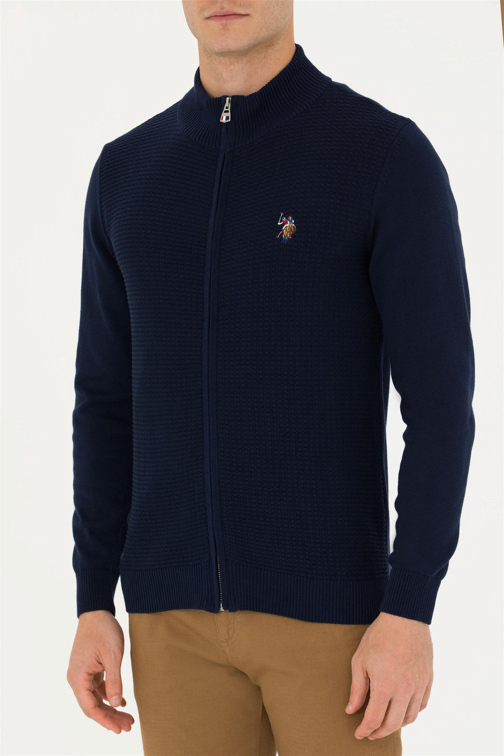 Кардиган мужской U. S. Polo Assn базовый темно-синий из хлопка - U.s. polo assn фото 13