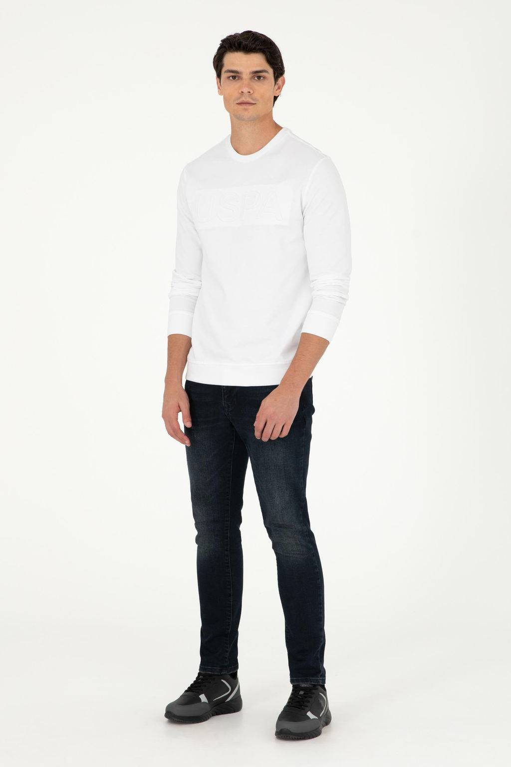 Мужской белый базовый свитшот - U.s. polo assn фото 4