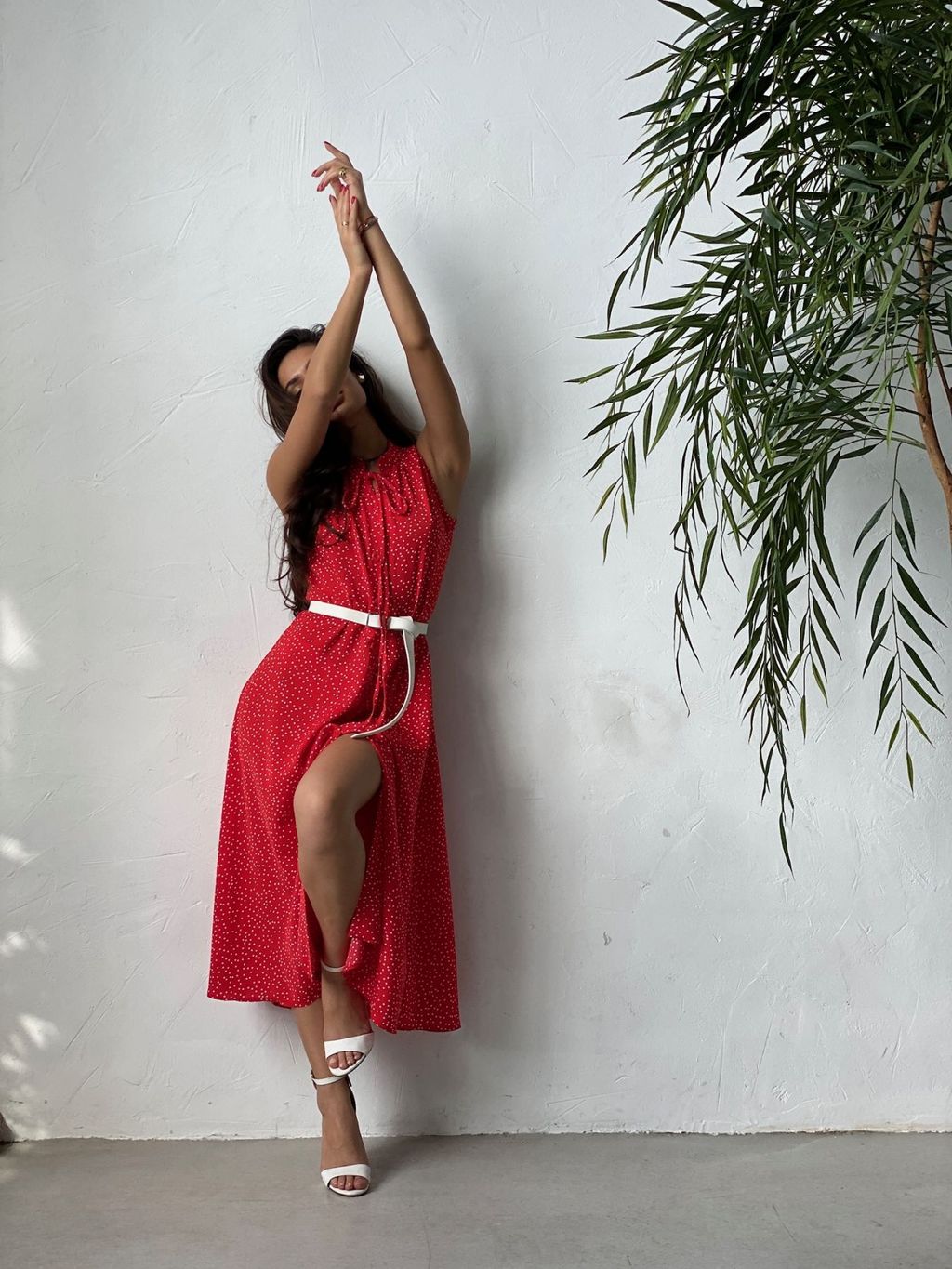 Платье, как из к/ф Красотка, красное в хаотичный горошек - Martichelli фото 15