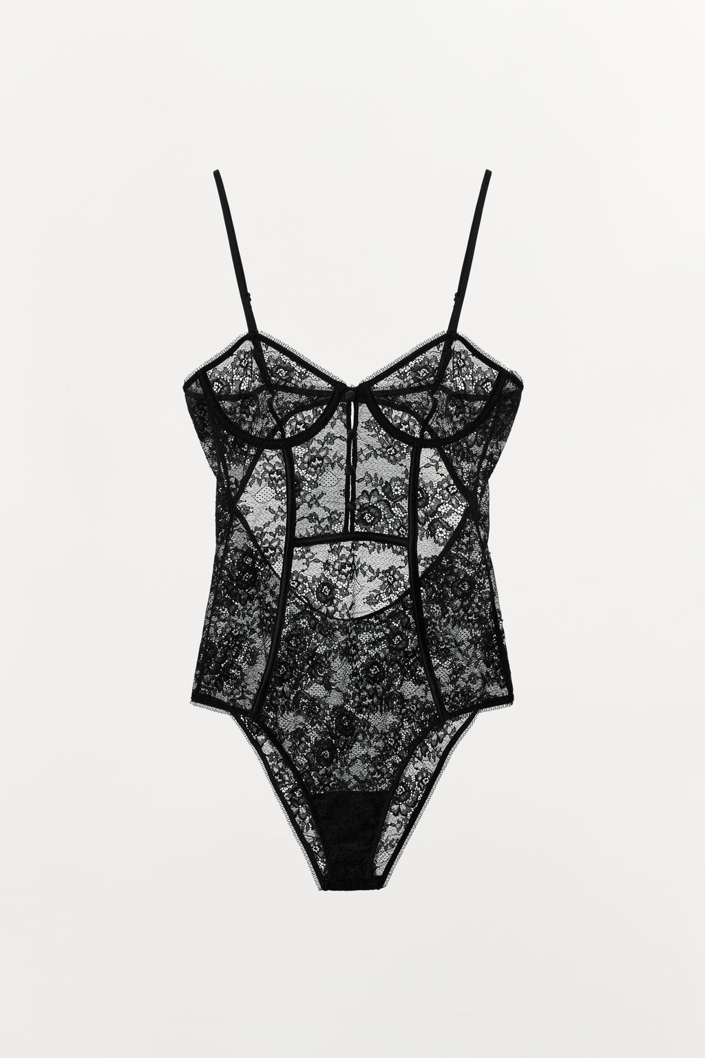 LACE BODYSUIT WITH BUTTONS - Zara фото 3