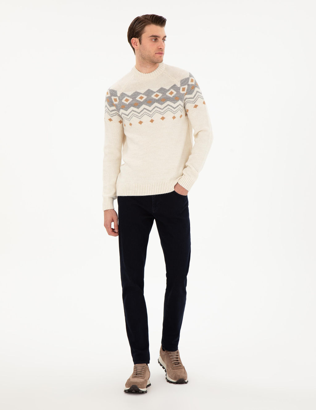 Ekru Slim Fit Kazak - Pierre cardin фото 4