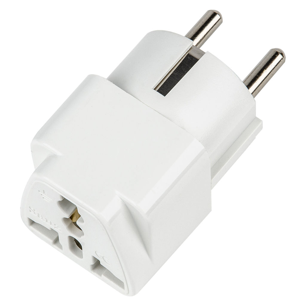 S-GES1-10S WHITE Переходник сетевой, 10А, 2500Вт, с заземлением. Белый. ТМ Uniel