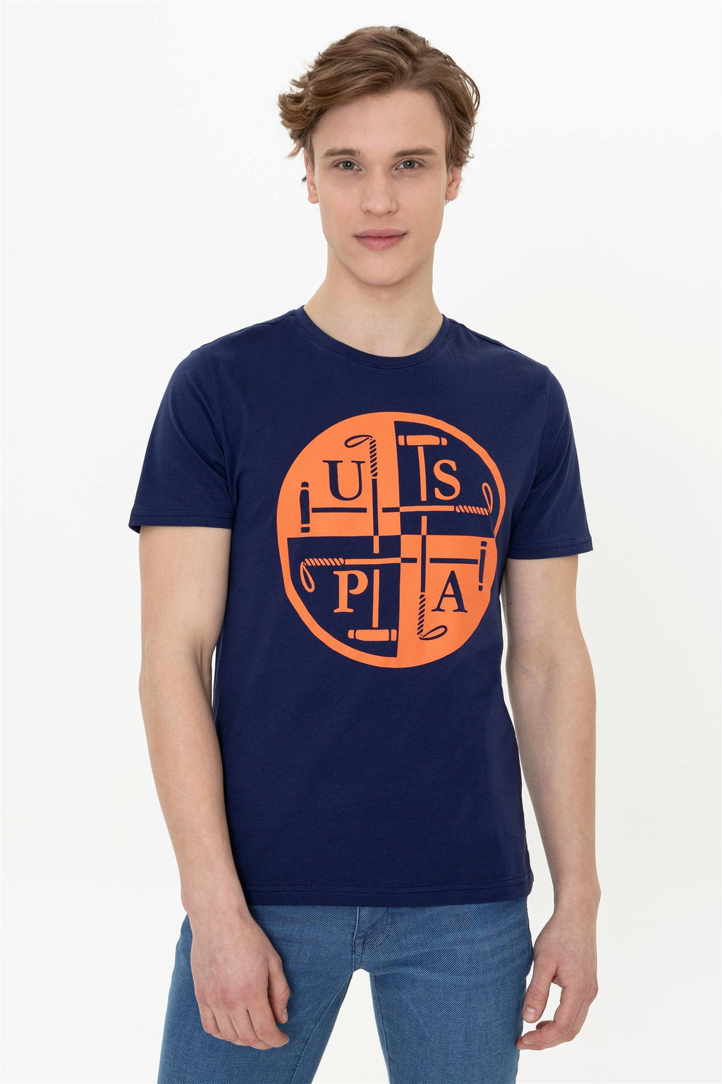 Мужская темно-синяя футболка с круглым вырезом Неожиданная скидка в корзине - U.s. polo assn фото 4