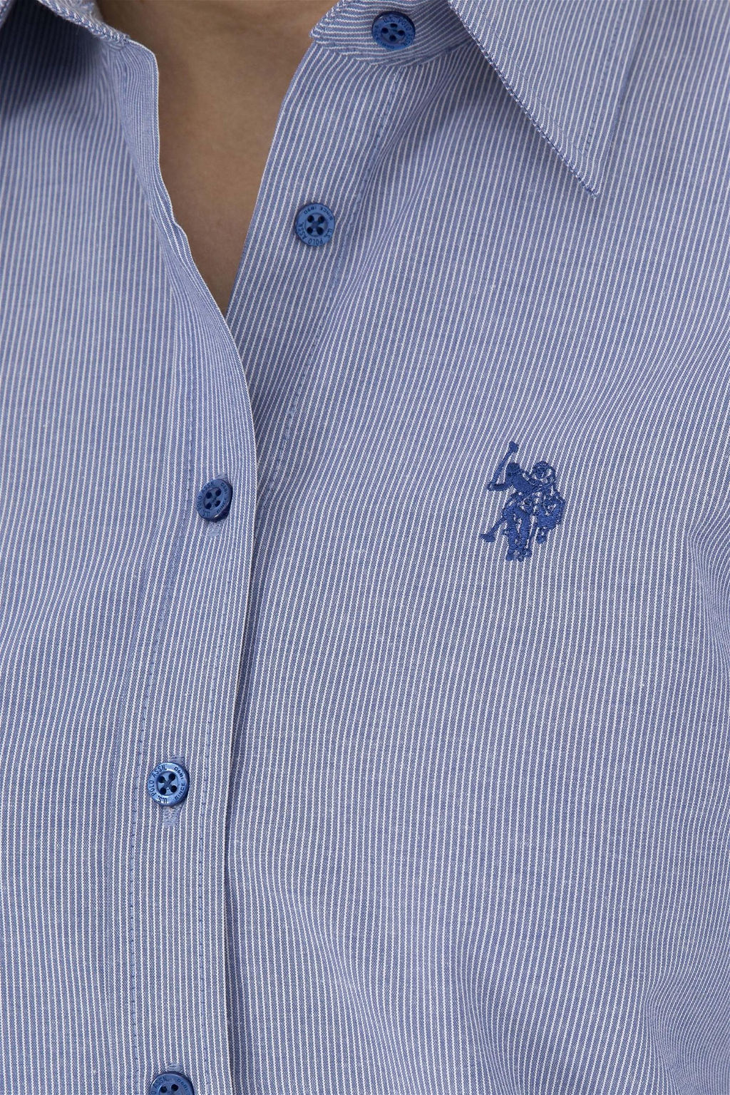 Женская полосатая рубашка с длинным рукавом Saks - U.s. polo assn фото 7