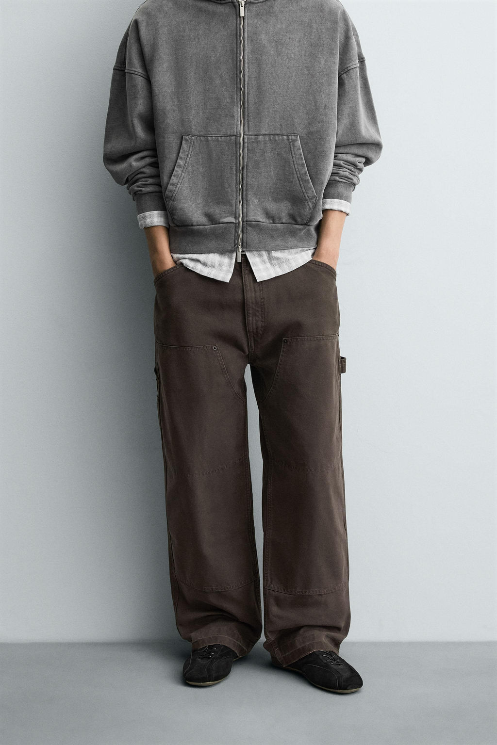RELAXED FIT CARPENTER POCKET TROUSERS - Zara фото 2