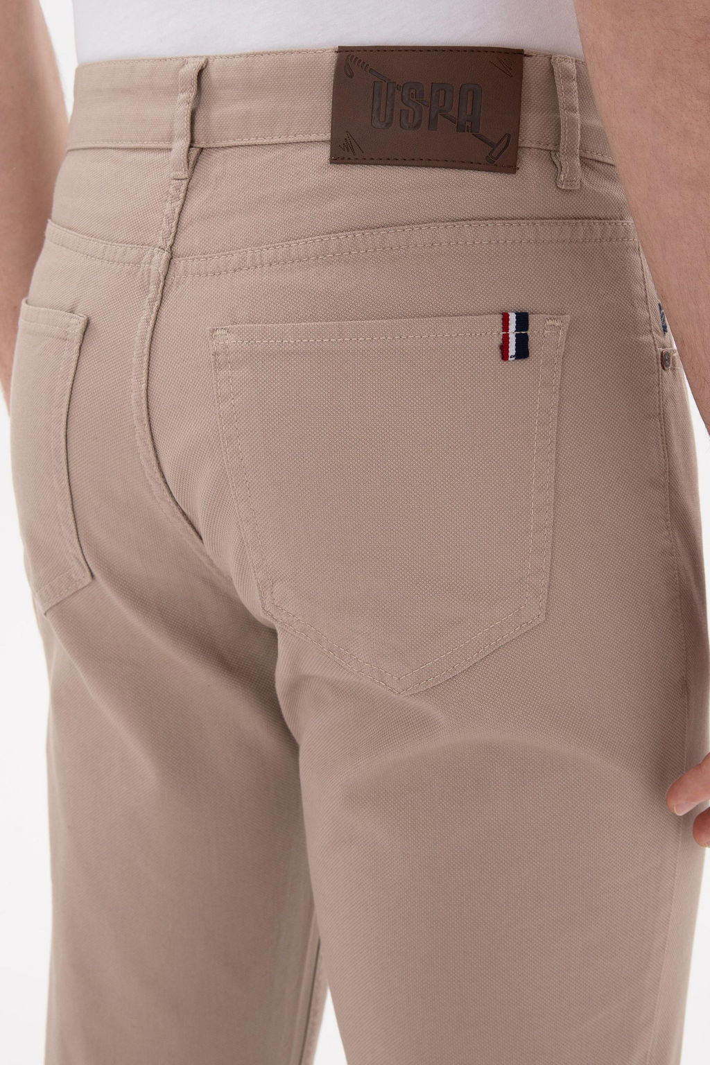 Erkek Slim Fit Koyu Bej Kanvas Pantolon