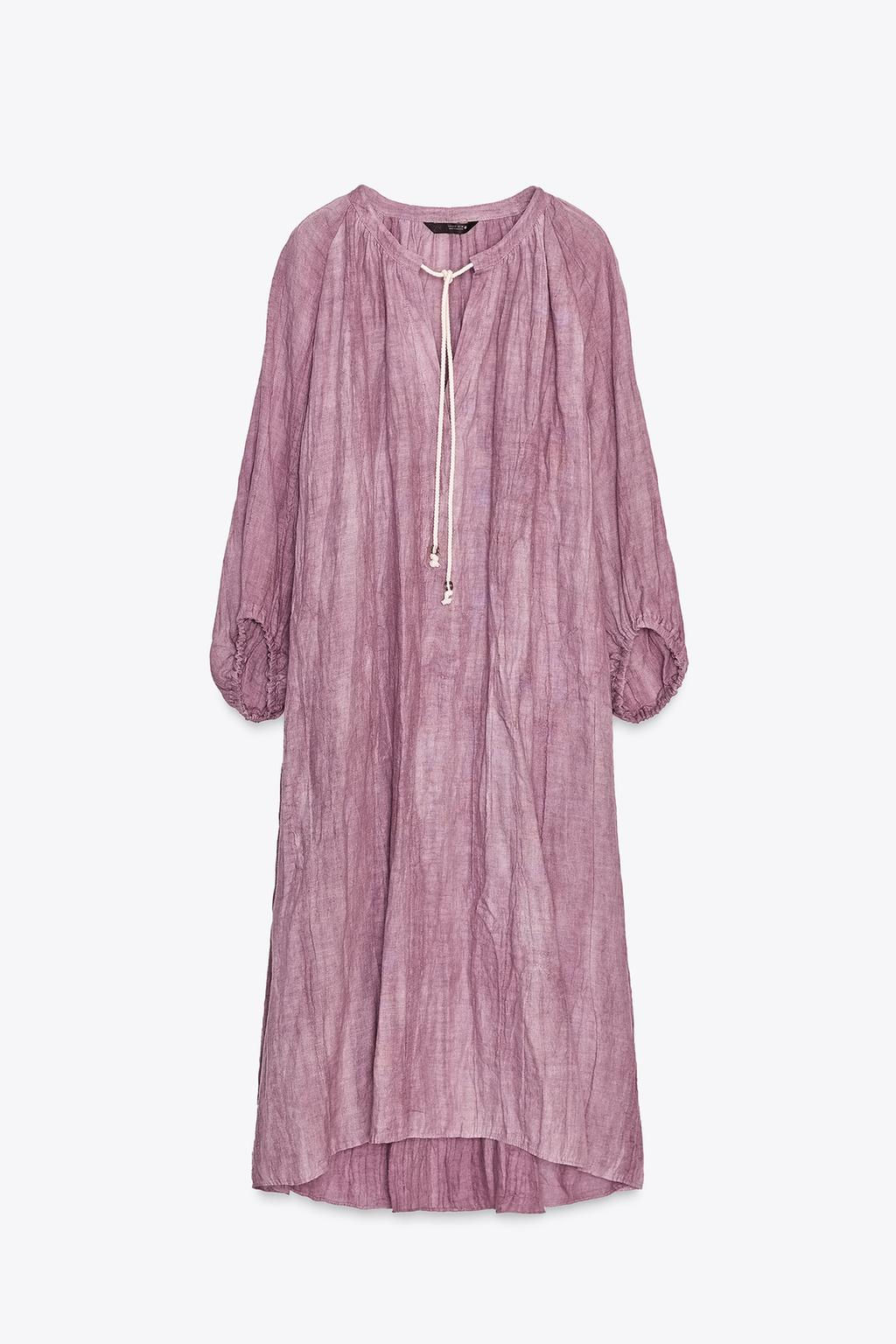 ZW COLLECTION LINEN TIE-DYE TUNIC DRESS - Zara фото 6