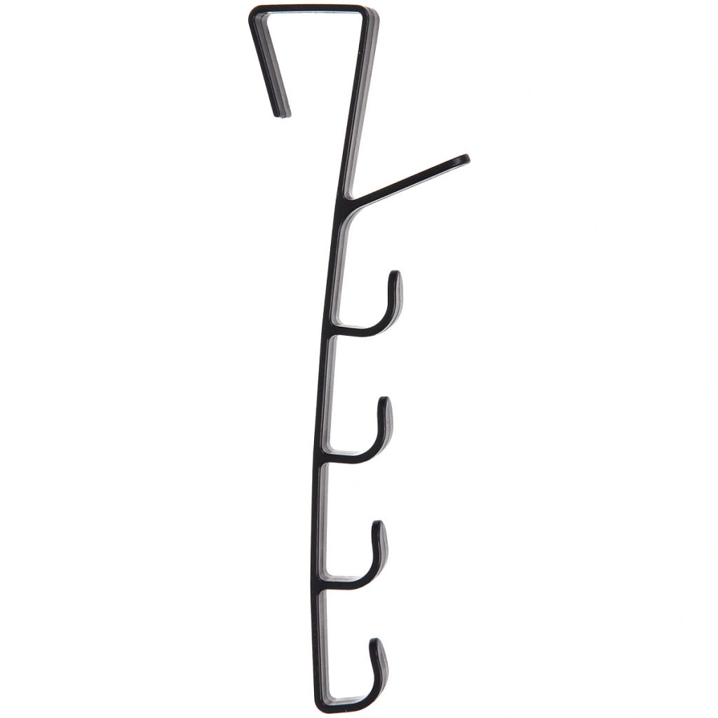 Цена за 12 шт. Вешалка надверная на 6 крючков "ПЕРФЕКТХАУС", цвет черный, 27см ( Селфи)