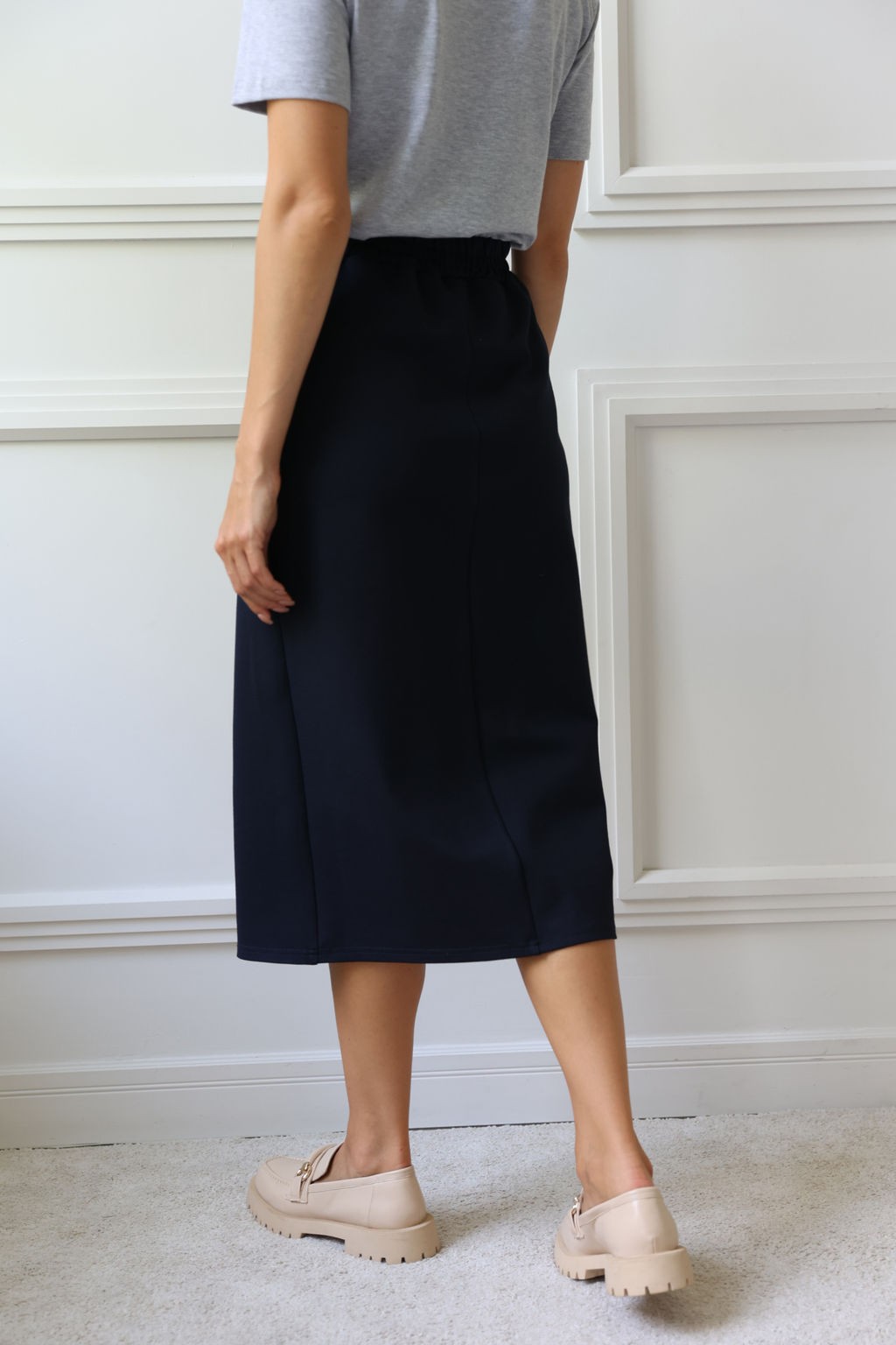 Юбка миди из трикотажа с разрезом - Looklikecat фото 6