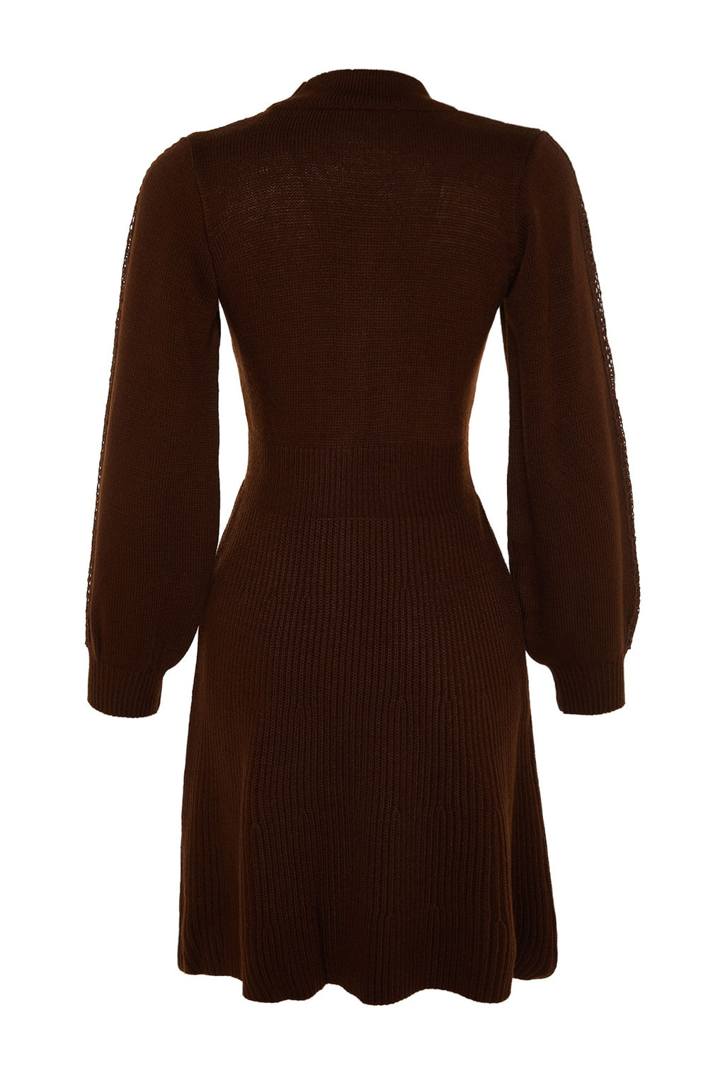 Kahverengi Mini Triko Dantelli Elbise TWOAW22EL0011