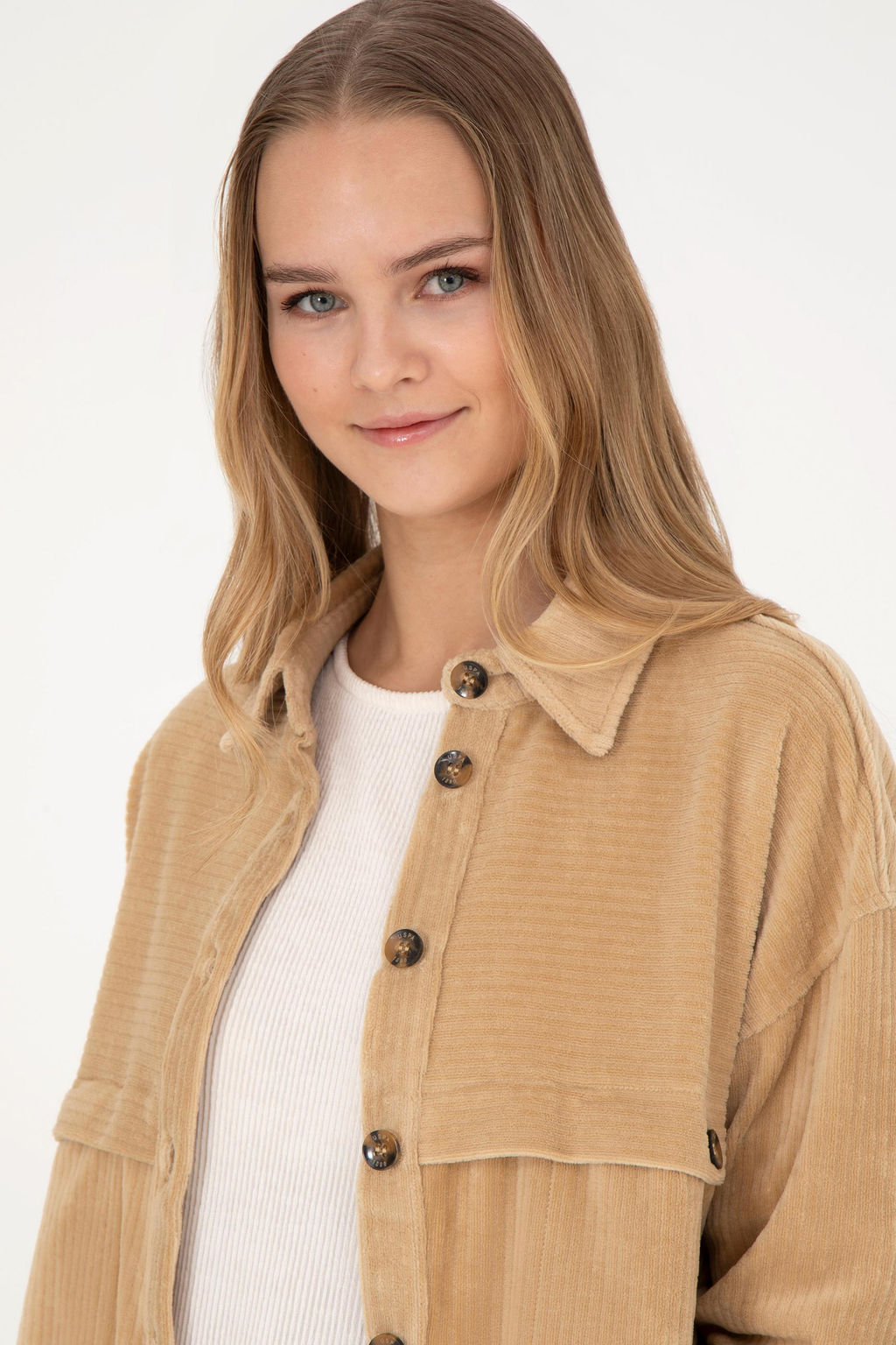 Женская трикотажная рубашка песочного цвета - U.s. polo assn фото 15